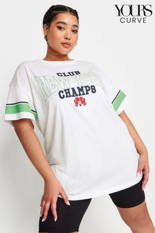 Yours Curve Cream 'New York Champs' Varsity T-Shirt (N27125) | €27