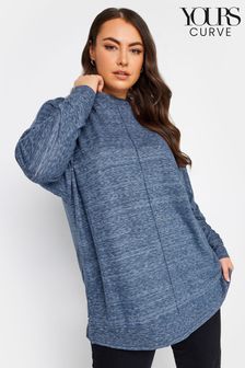 Yours Curve Blue Front Seam Soft Touch Jumper (N27154) | SGD 56