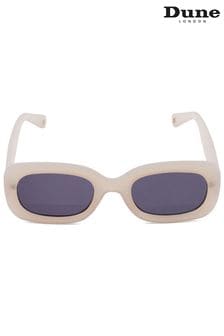 Dune London Cream Gleaming Slim Rectangle Sunglasses (N27171) | kr920