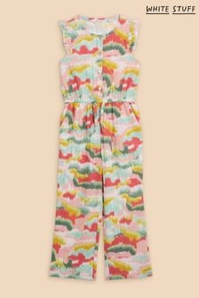 White Stuff Pink Tie Dye Printed 100% Cotton Jumpsuit (N27231) | $43