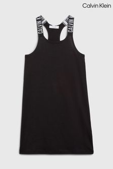 Calvin Klein Logo Strap Tank Black Dress