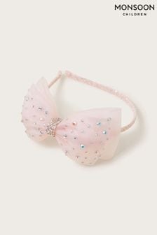 Monsoon Pink Cindy Diamanté Bow Headband (N27410) | €9