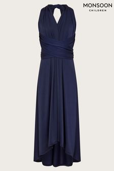 Monsoon Blue Tia Twist Front Prom Dress (N27425) | $92 - $100