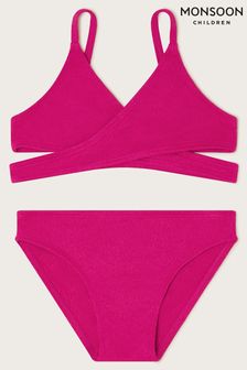 Monsoon Pink Textured Wrap Bikini Set (N27434) | OMR9 - OMR11