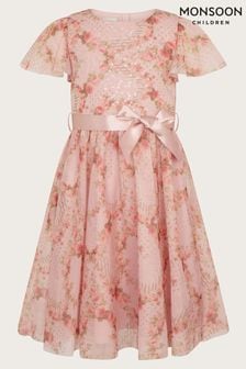 Monsoon Pink Rose Print Dress (N27473) | AED355 - AED426