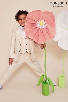 Monsoon Natural 4 Piece Smart Linen Suit in Linen Blend (N27517) | KRW160,100 - KRW192,100
