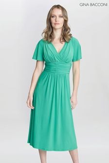 فستان جيرسيه أخضر مطبوع Frieda من Gina Bacconi (N27545) | 643 ر.ق