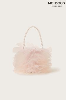 Monsoon Pink Ruffle Basket Bag (N27549) | 74 QAR