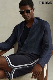 Marineblau, bunt - Reiss Jack Strick-Shorts mit elastischem Bund (N27560) | 172 €