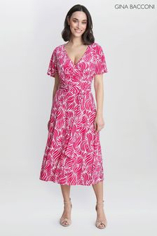 Gina Bacconi Pink Lacey Fit And Flare Dress