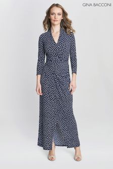 Gina Bacconi Blue Jackie Jersey Wrap Maxi Dress (N27592) | 945 zł