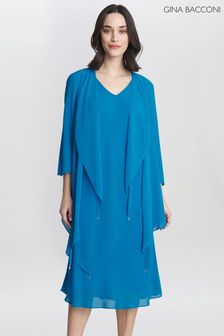 Gina Bacconi Blue Rita 2 Piece Tiered Dress And Jacket (N27602) | kr4 580