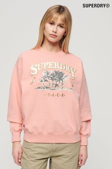 Superdry Pink Travel Souvenir Loose Sweatshirt (N27714) | OMR26
