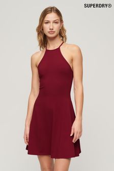 Superdry Red Mini Jersey Fit and Flare Dress (N27762) | 223 QAR