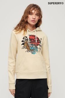 Superdry Brown Tokyo Vintage Logo Graphic Hoodie (N27766) | $103