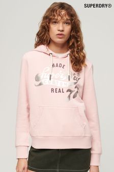Superdry Pink Reworked Classics Graphic Hoodie (N27774) | SGD 126
