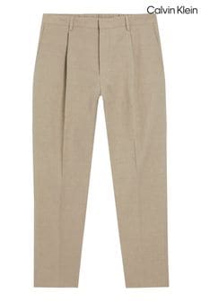 Calvin Klein Natural Linen Trousers (N27856) | SGD 368