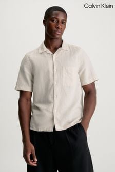 Calvin Klein Natural Linen Cuban Shirt (N27857) | 574 SAR
