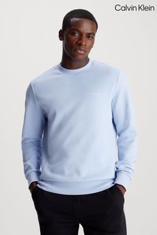 Albastru - Bluză flaușată Calvin Klein cu logo (N27868) | 597 LEI