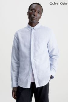 Calvin Klein Blue Regular Linen Cotton Shirt (N27902) | €114