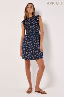 Apricot Blue Floral Silhouette Midi Dress (N27978) | NT$1,630