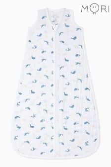 Mori White Organic  0.5 TOG Muslin Whale Print Front Opening Sleeping Bag (N28120) | AED169 - AED225