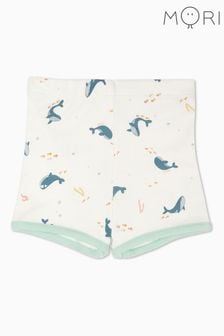 MORI Organic Cotton & Bamboo Whale White Print Short Pyjama Set (N28185) | $47 - $50