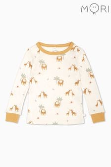 MORI Cream Organic Cotton & Bamboo Giraffe Print Pyjama Set (N28186) | €44 - €47
