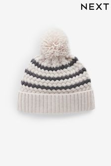 Ecru, Weiß - Baby Knitted Pom Hat (0mths-2yrs) (N28224) | 9 €