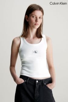 Biało-chromowe - Calvin Klein Quilted Vest (N28244) | 190 zł