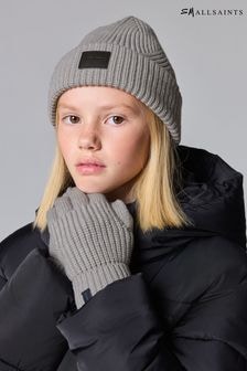 smALLSAINTS Grey Farren Beanie and Gloves Set (N28277) | $45