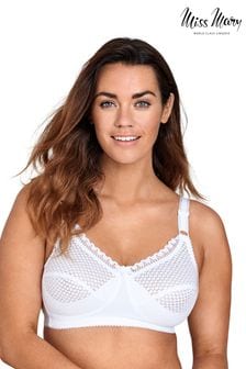 Miss Mary of Sweden White Cotton Dots Non Wired Bra (N28368) | €60