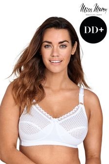 Miss Mary of Sweden White Cotton Dots Non Wired Bra (N28368) | $81