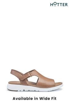 Hotter Brown Meander Touch Fastening Sandals (N28465) | LEI 472