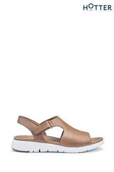 Hotter Brown Meander Touch Fastening Wide Fit Sandals (N28485) | LEI 472