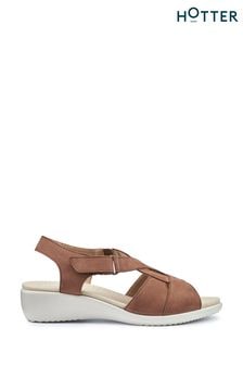 Hotter Brown Isabelle Touch-Fastening X Wide Fit Sandals (N28490) | LEI 531