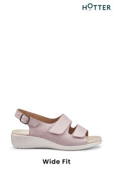 Hotter Pink Easy II Touch-Fastening/Buckle Wide Fit Fit Sandals (N28525) | LEI 531