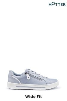 Hotter Pale Blue Leo Lace-Up / Zip Wide Fit Shoes (N28528) | LEI 412
