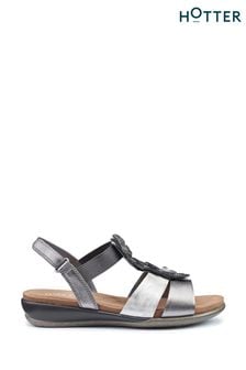 Plateado - Hotter Pamplona Touch Fastening Regular Fit Sandals (N28575) | 98 €