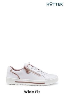 Hotter White Leo Lace-Up / Zip Wide Fit Shoes (N28595) | 435 zł