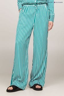 Tommy Hilfiger Green Fluid Stripe Trousers