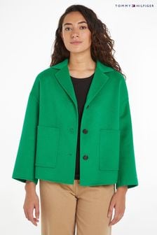 Tommy Hilfiger Green Wool Blend Cardi Jacket (N28708) | OMR140