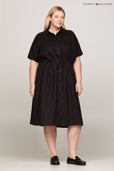 Tommy Hilfiger Curve Linen Black Shirt Dress (N28717) | €247
