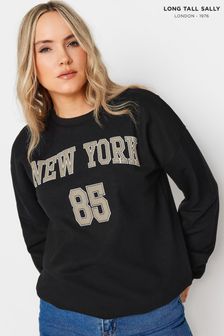 Long Tall Sally Black New York Slogan Sweatshirt (N28822) | €32