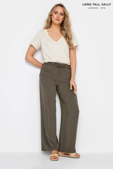 Long Tall Sally hlače s širokimi hlačnicami in zavezovanjem v pasu (N28840) | €39