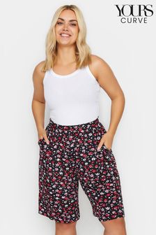 Yours Curve Black Floral Print Shorts (N29079) | €25