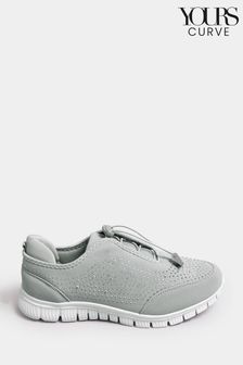 Yours Curve Grey Extra-Wide Fit Titania Gem Trainers (N29124) | €41