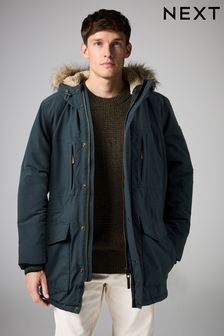 Mens slim parka coat outlet
