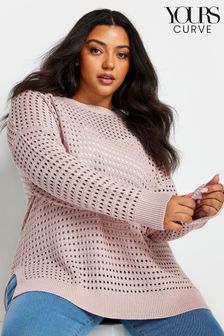 Yours Curve Pink Side Split Jumper (N29168) | kr376