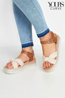 Yours Curve Natural Extra-Wide Fit Two Part Espadrilles (N29178) | MYR 204